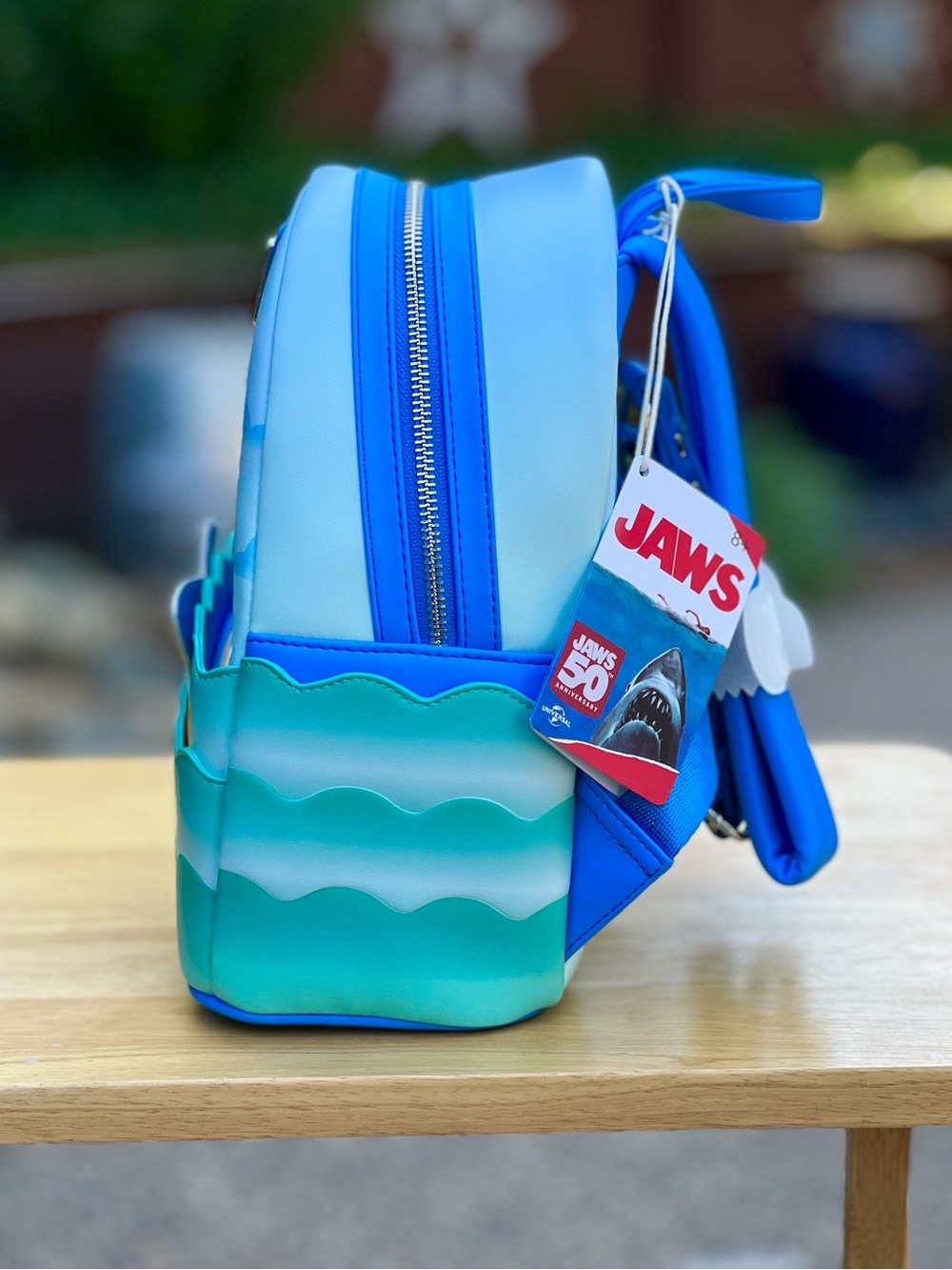 Loungefly Jaws 50th Anniversary Mini Backpack and Cardholder Set NWT - Picture 5 of 16